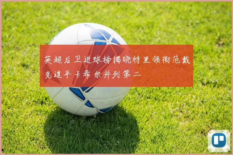 英超后卫进球榜揭晓特里领衔范戴克追平卡希尔并列第二